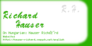 richard hauser business card